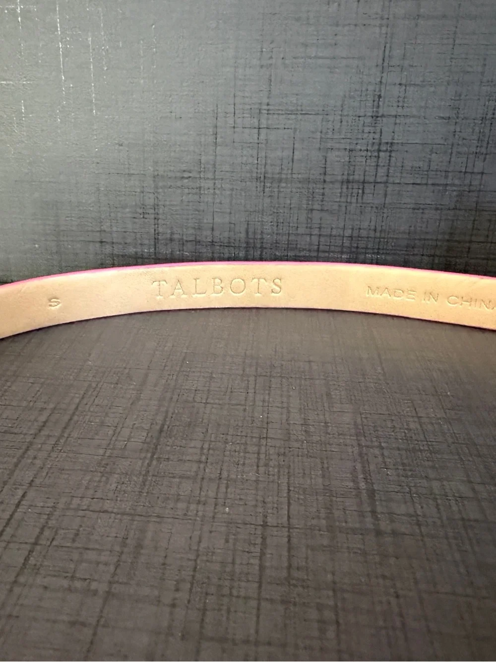 Talbots Bright Pink Leather Belt with Gold Buckle Small Colorful Layered